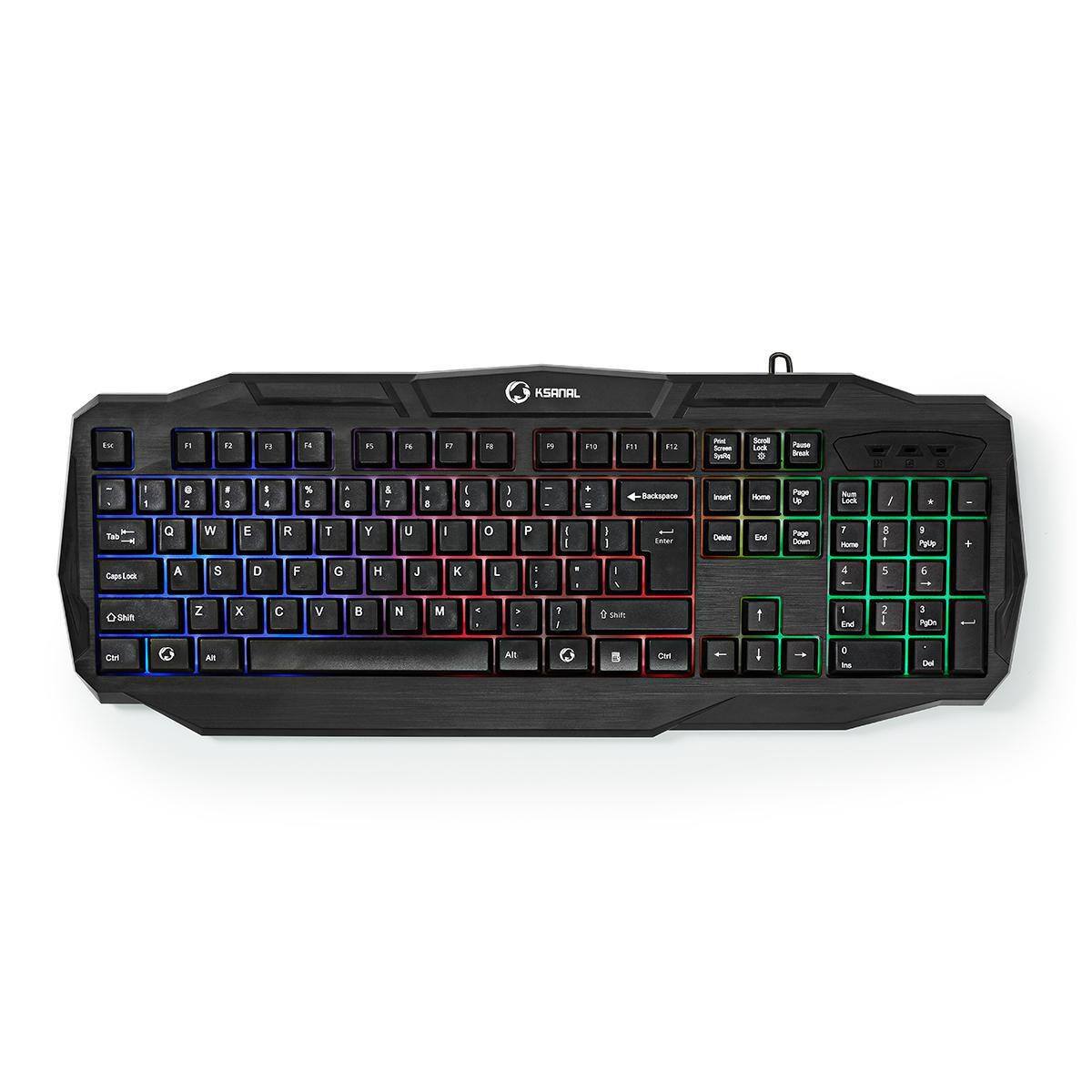 Nedis Gaming-Tastatur, kabelgebunden, QWERTY (US), international Schwarz GKBD100BKUS