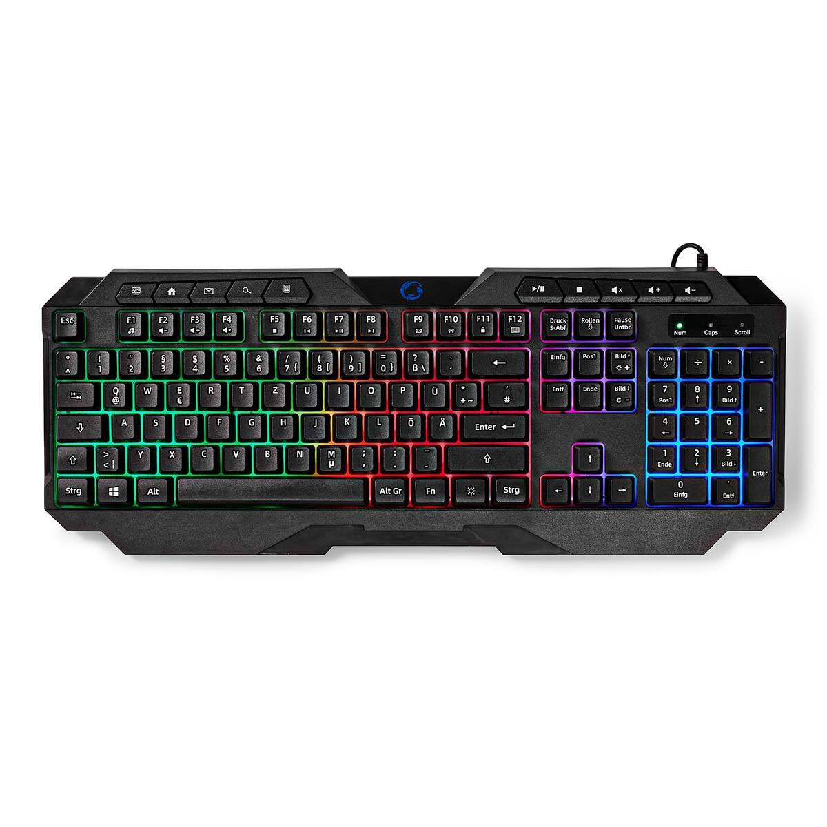 Nedis Gaming-Tastatur, kabelgebunden, QWERTZ (DE) Schwarz GKBD110BKDE