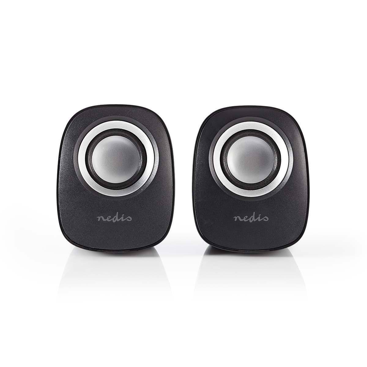 Nedis Stereo-Lautsprechersystem CSPR10020BK Schwarz, Silber