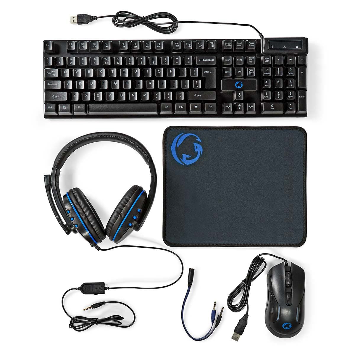 Nedis Gaming-Tastatur, kabelgebunden, QWERTY (US), international Schwarz GCK51110BKUS