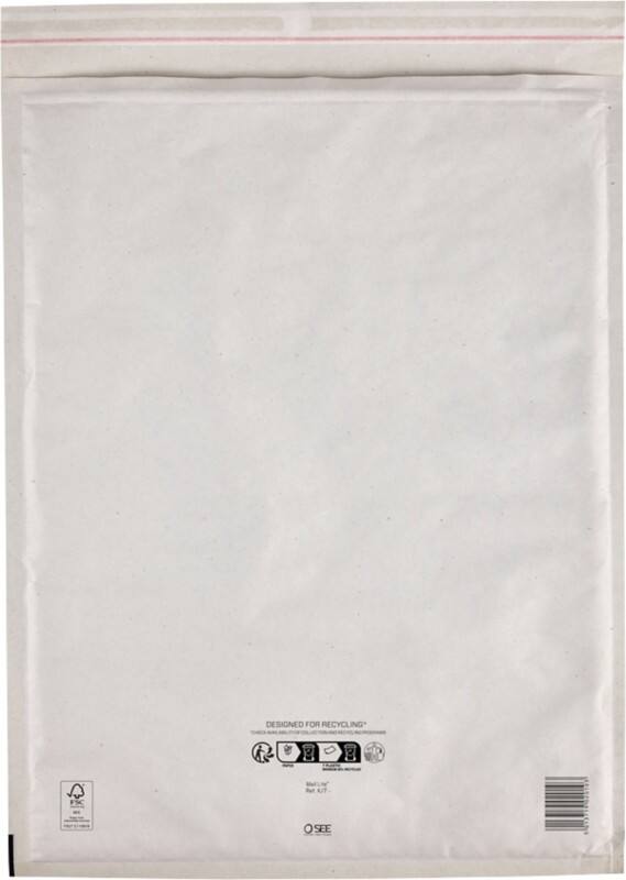 Mail Lite Luftpolster-Versandtaschen K/7 Weiß Ohne Fenster Abziehstreifen 100 Stück