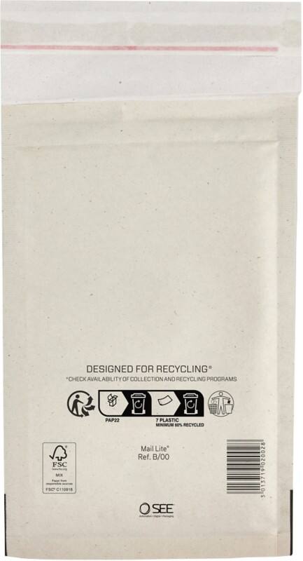 Mail Lite Luftpolster-Versandtaschen B/00 Weiß Ohne Fenster Abziehstreifen 200 Stück