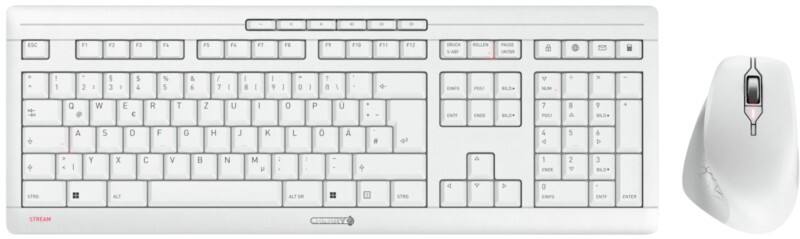 CHERRY Stream Desktop Tastatur und Maus Kabellos QWERTZ Weiß 2 Stück