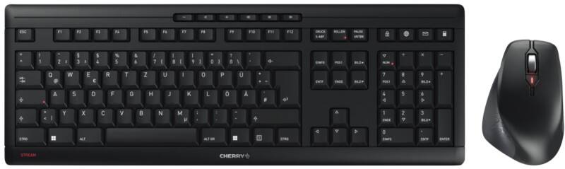 CHERRY Stream Desktop Tastatur und Maus Kabellos QWERTZ Schwarz 2 Stück