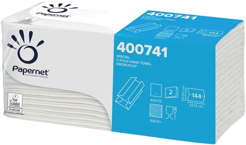 Papernet Falthandtücher C-Falz Weiß 2 Lagen 400741 20 Stück à 144 Blatt