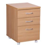 WOHNLING Standcontainer 3 Schubladen 400 x 450 x 600 mm Buche
