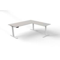 Kerkmann Move 3 Sitz-Stehschreibtisch Freiform Hellgrau T-Fuß 1.800 (B) x 1.800 (T) x 1.200 (H) mm Holz