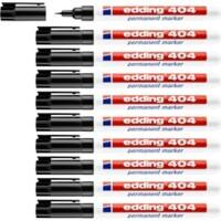 edding 404 Permanentmarker Extra feine Rundspitze 0,75 mm Schwarz Wasserbeständig 8 + 2 gratis