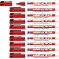 edding 404 Permanentmarker Extra feine Rundspitze 0,75 mm Rot Wasserbeständig 8 + 2 gratis