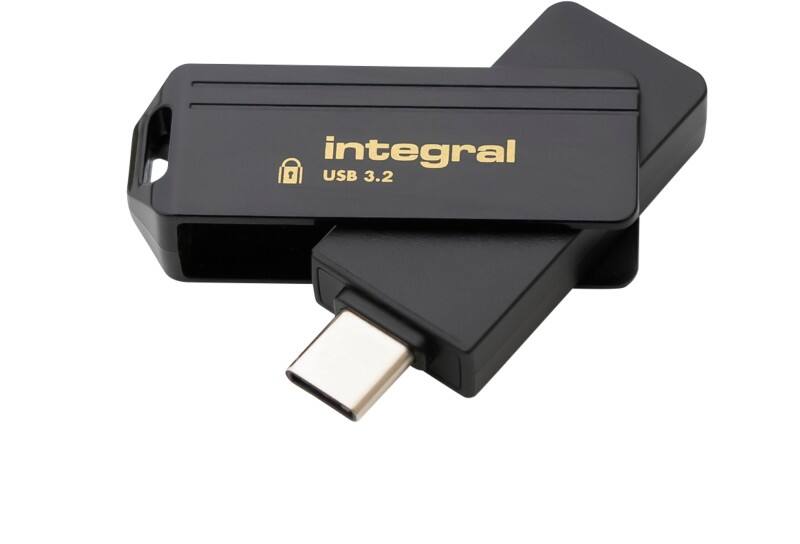 Integral USB-Stick 256 GB USB Type-C Gold, Schwarz