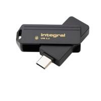 Integral USB-Stick 64 GB USB Type-C Gold, Schwarz