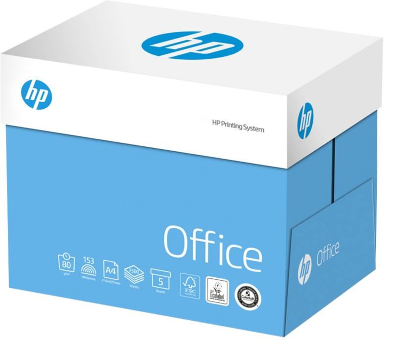 HP Office A4 Druckerpapier 80 g/m² Glatt Weiß 153 CIE 5 Pack à 500 Blatt
