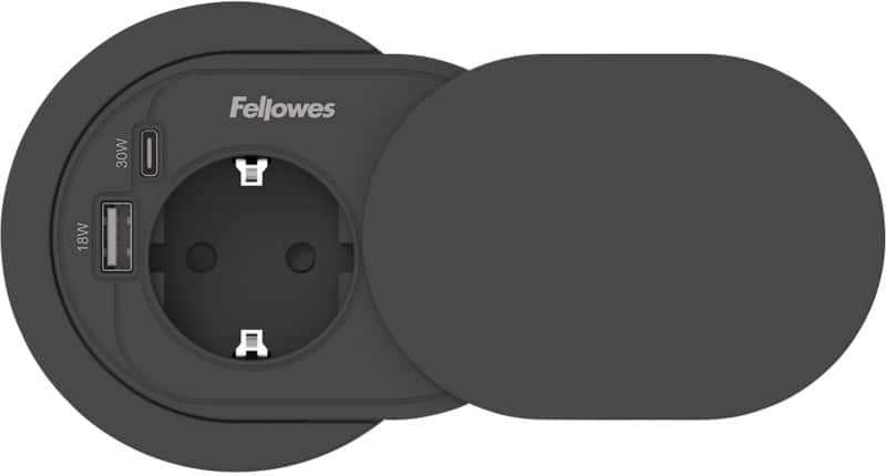 Fellowes Verlängerungskabel USB-A & USB-C 1-fach 2 m Schwarz