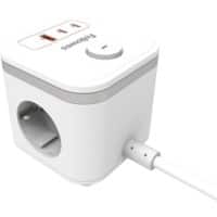 Fellowes Verlängerungskabel USB-A & USB-C 3-fach 2 m Weiß