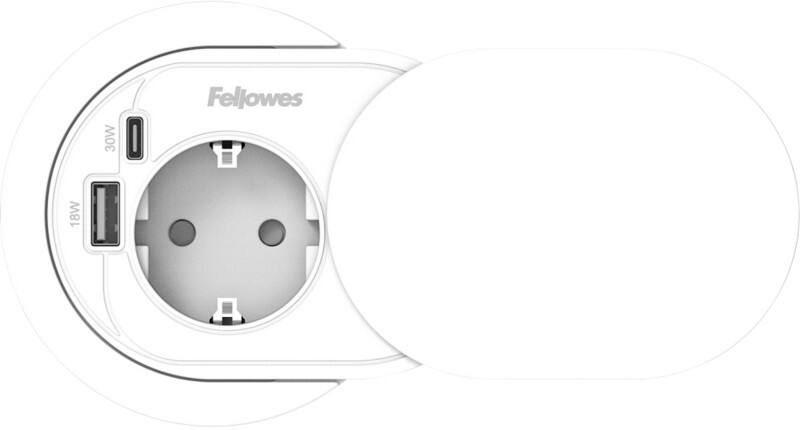 Fellowes Verlängerungskabel USB-A & USB-C 1-fach 2 m Weiß