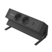 Fellowes Stromversorgung Schreibtisch USB-A & USB-C 2-fach 2 m Schwarz
