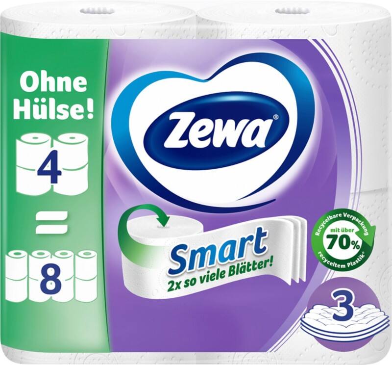 Zewa Toilettenpapier Smart 3-lagig 4 x 300 Blatt