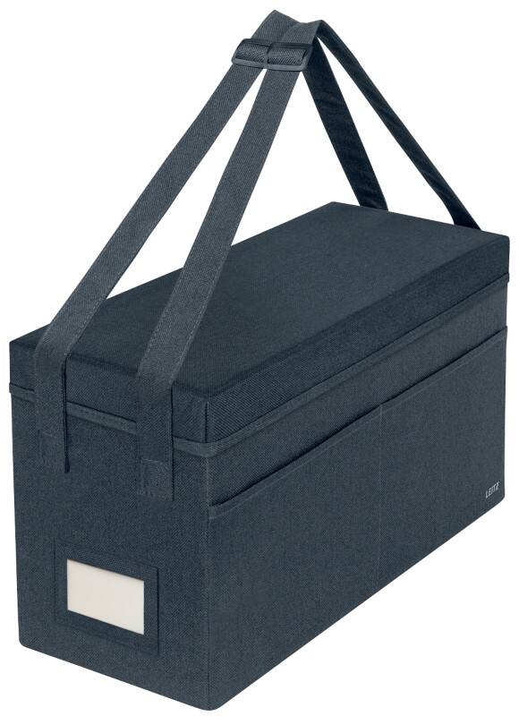 Leitz Fabric Storage Desk Sharing Tasche kompakt mit Deckel 6723 faltbar mit Tragegriffen Grau 200 x 260 x 465 mm