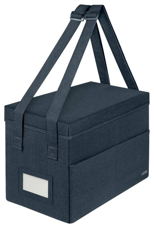 Leitz Fabric Storage Desk Sharing Tasche kompakt mit Deckel 6724 faltbar mit Tragegriffen Grau 200 x 235 x 355 mm