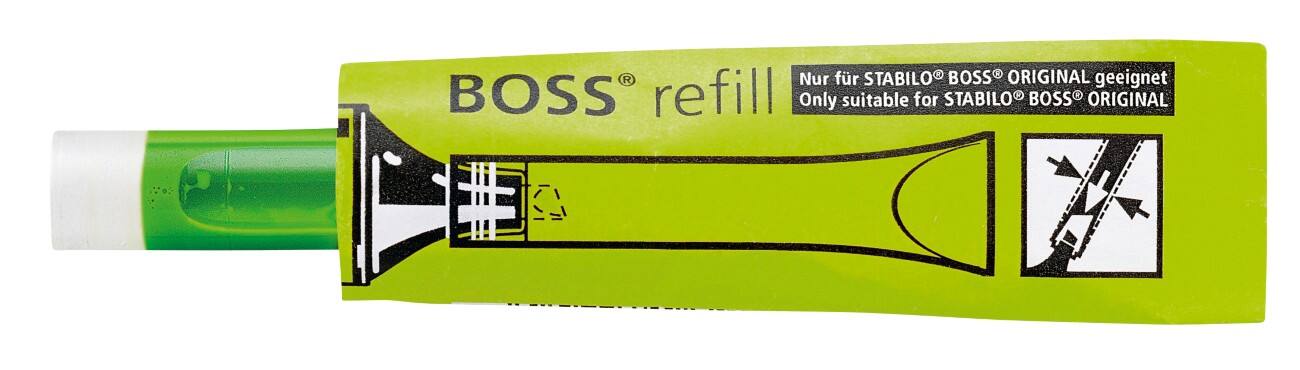 STABILO BOSS ORIGINAL refill Nachfüllung für Textmarker Grün 070/33
