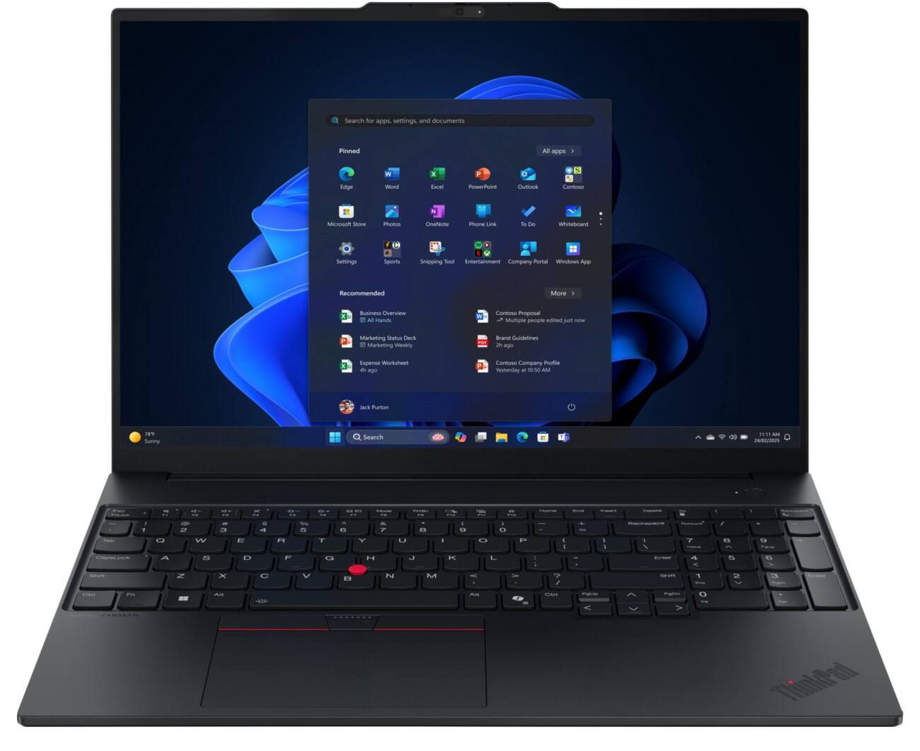 Lenovo ThinkPad E16 Gen 3 16 Zoll Laptop AMD Ryzen 5 220 16 GB 512 GB SSD-Festplatte Windows 11 Pro Schwarz