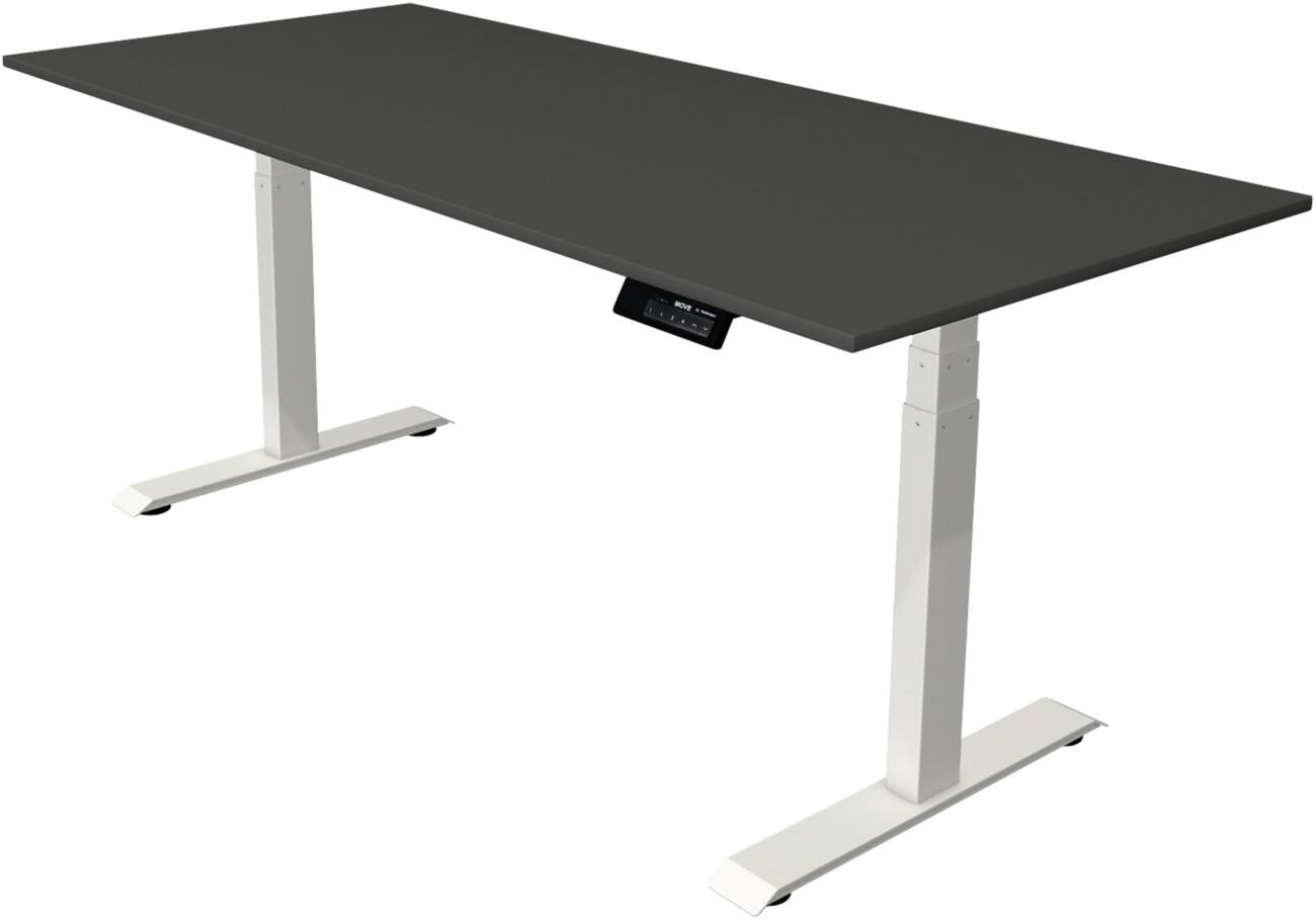 Kerkmann Move 1 Stable Elektrisch Höhenverstellbar Sitz-Stehschreibtisch Rechteckig Anthrazit T-Fuß 1.800 (B) x 800 (T) x 1.270 (H) mm Melamin, Spanplatte, Stahl