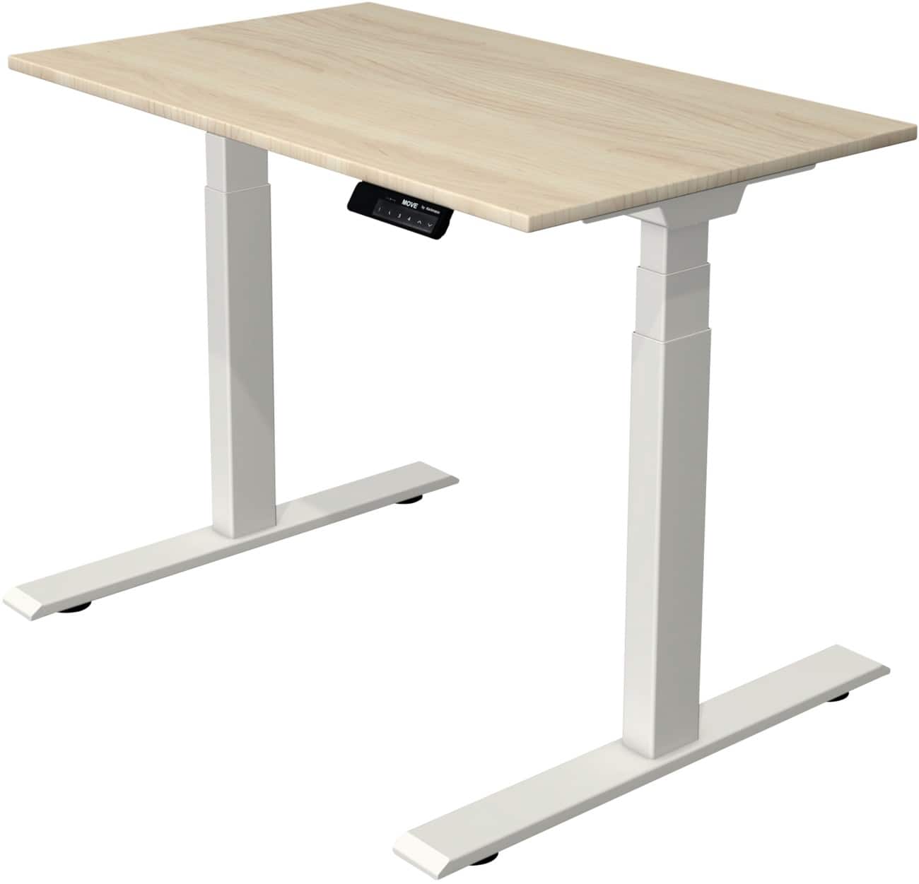 Kerkmann Elektronisch Höhenverstellbar Sitz-Stehschreibtisch Rechteckig T-Fuß 1,000 (B) x 600 (T) x 1,270 (H) mm Spanplatte Melamin Stahl