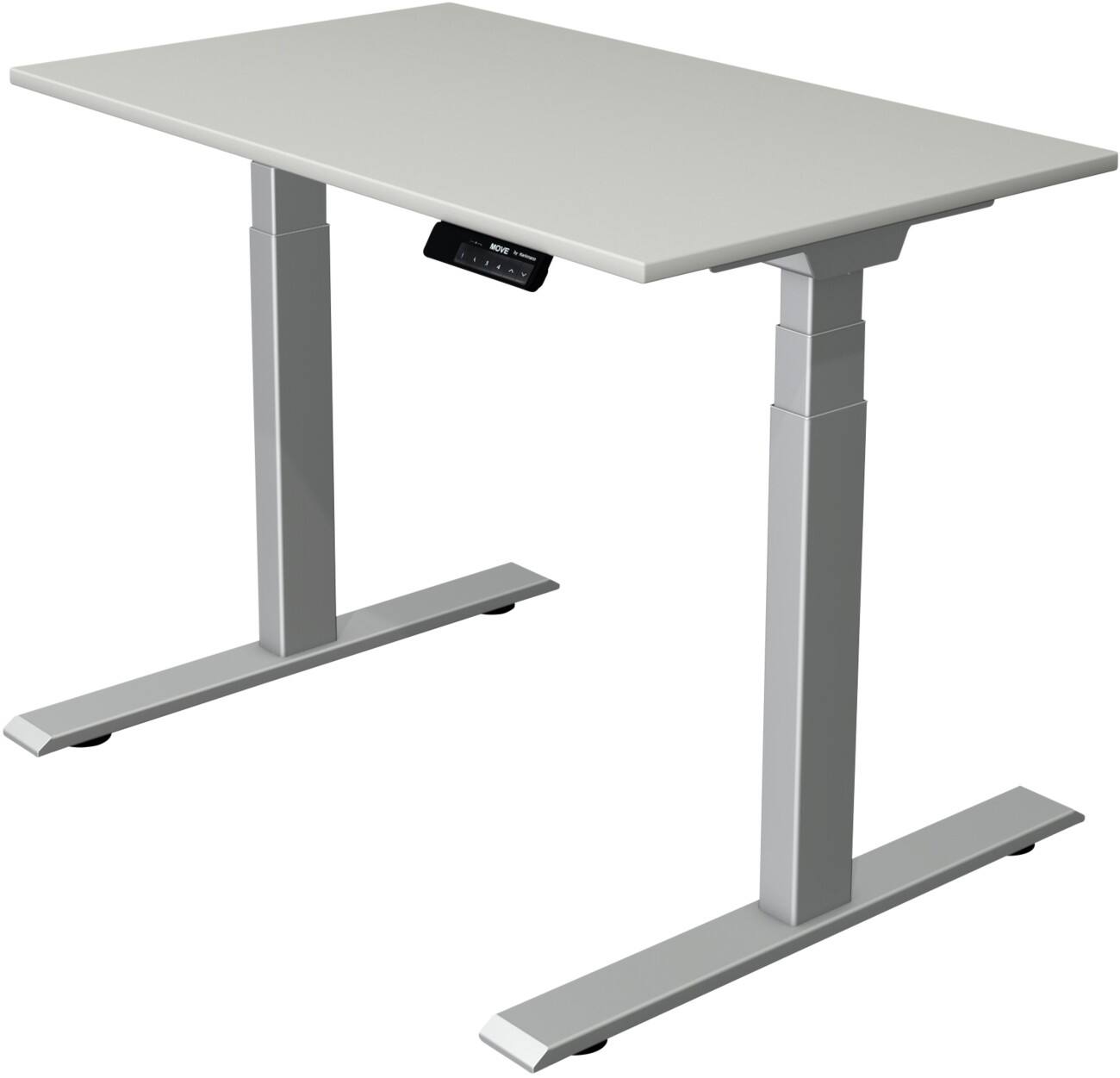 Kerkmann Elektronisch Höhenverstellbar Sitz-Stehschreibtisch Rechteckig T-Fuß 1,000 (B) x 600 (T) x 1,270 (H) mm Spanplatte Melamin Stahl