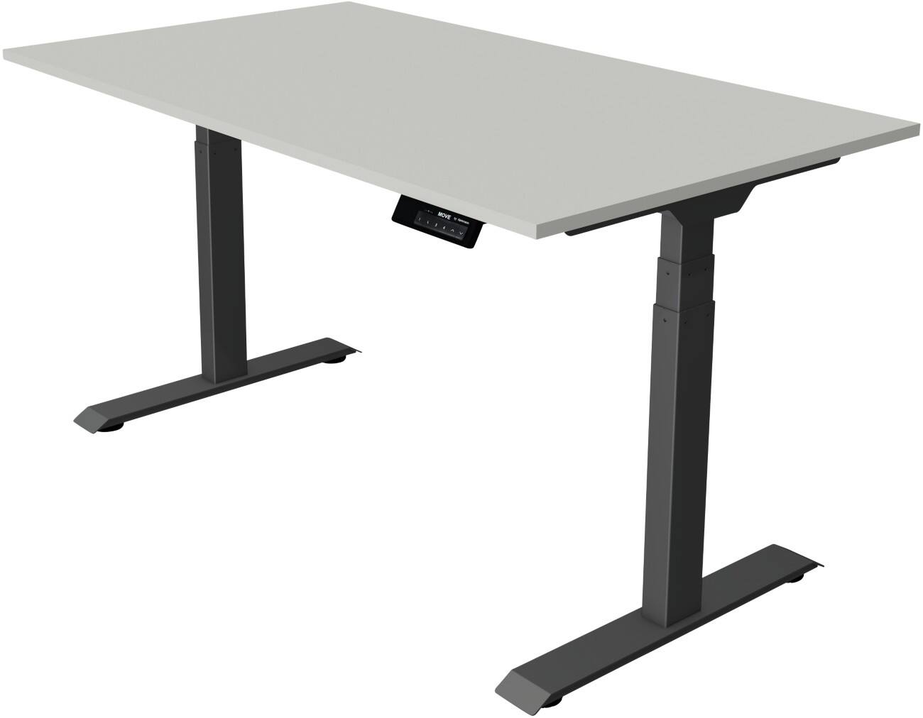 Kerkmann Elektronisch Höhenverstellbar Sitz-Stehschreibtisch Rechteckig T-Fuß 1,400 (B) x 800 (T) x 1,270 (H) mm Spanplatte Melamin Stahl