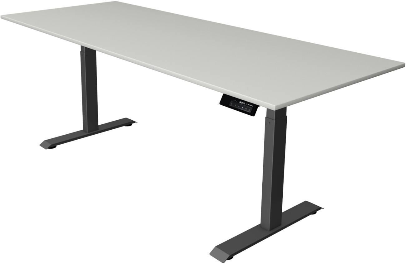 Kerkmann Elektronisch Höhenverstellbar Sitz-Stehschreibtisch Rechteckig T-Fuß 2,000 (B) x 800 (T) x 1,270 (H) mm Spanplatte Melamin Stahl