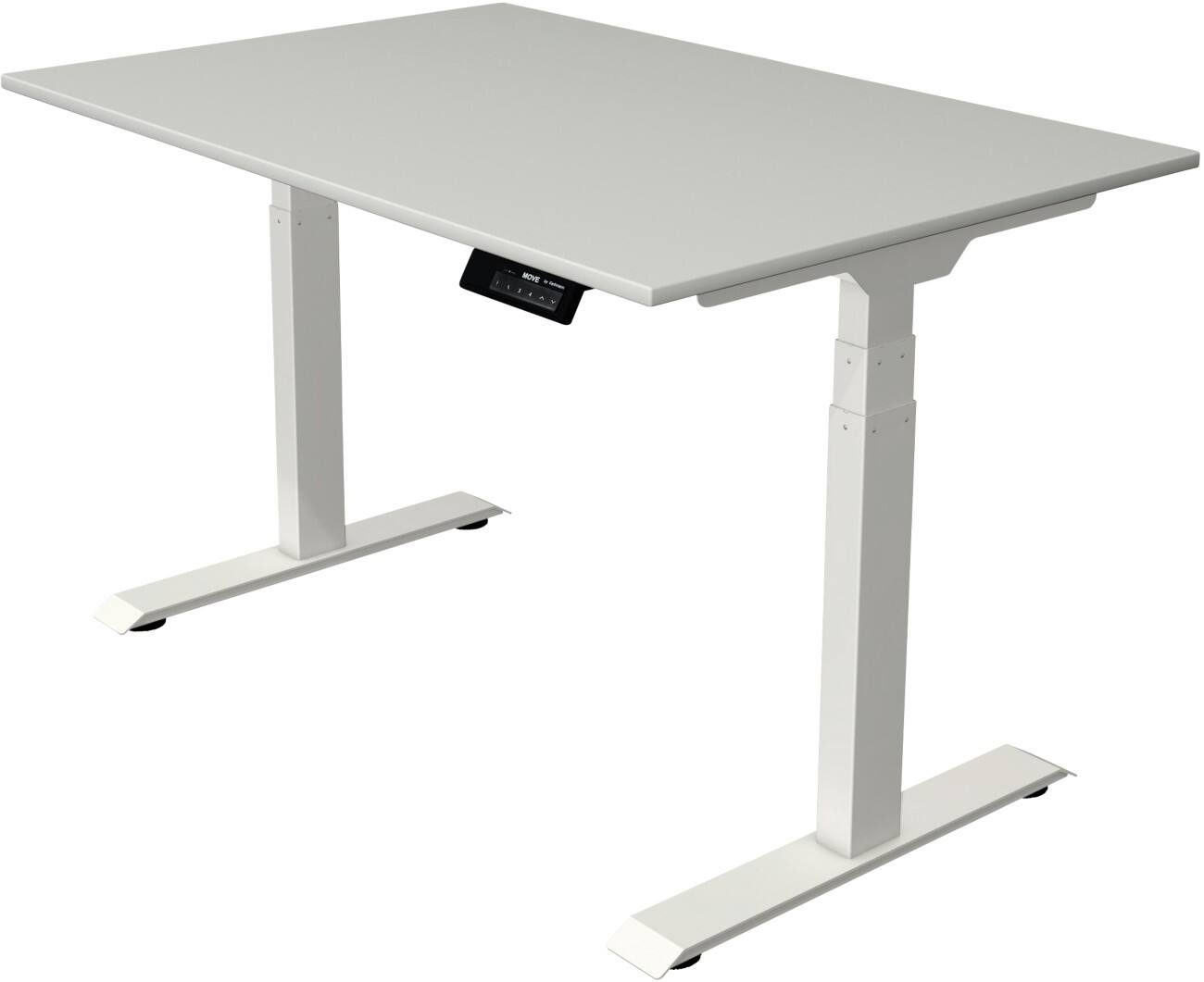 Kerkmann Elektronisch Höhenverstellbar Sitz-Stehschreibtisch Rechteckig T-Fuß 1,200 (B) x 800 (T) x 1,270 (H) mm Spanplatte Melamin Stahl