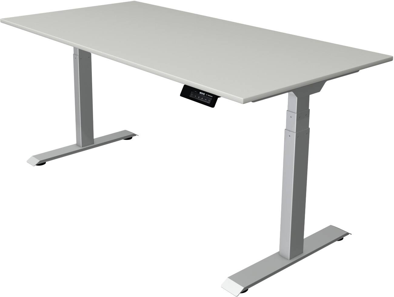 Kerkmann Elektronisch Höhenverstellbar Sitz-Stehschreibtisch Rechteckig T-Fuß 1,600 (B) x 800 (T) x 1,270 (H) mm Spanplatte Melamin Stahl