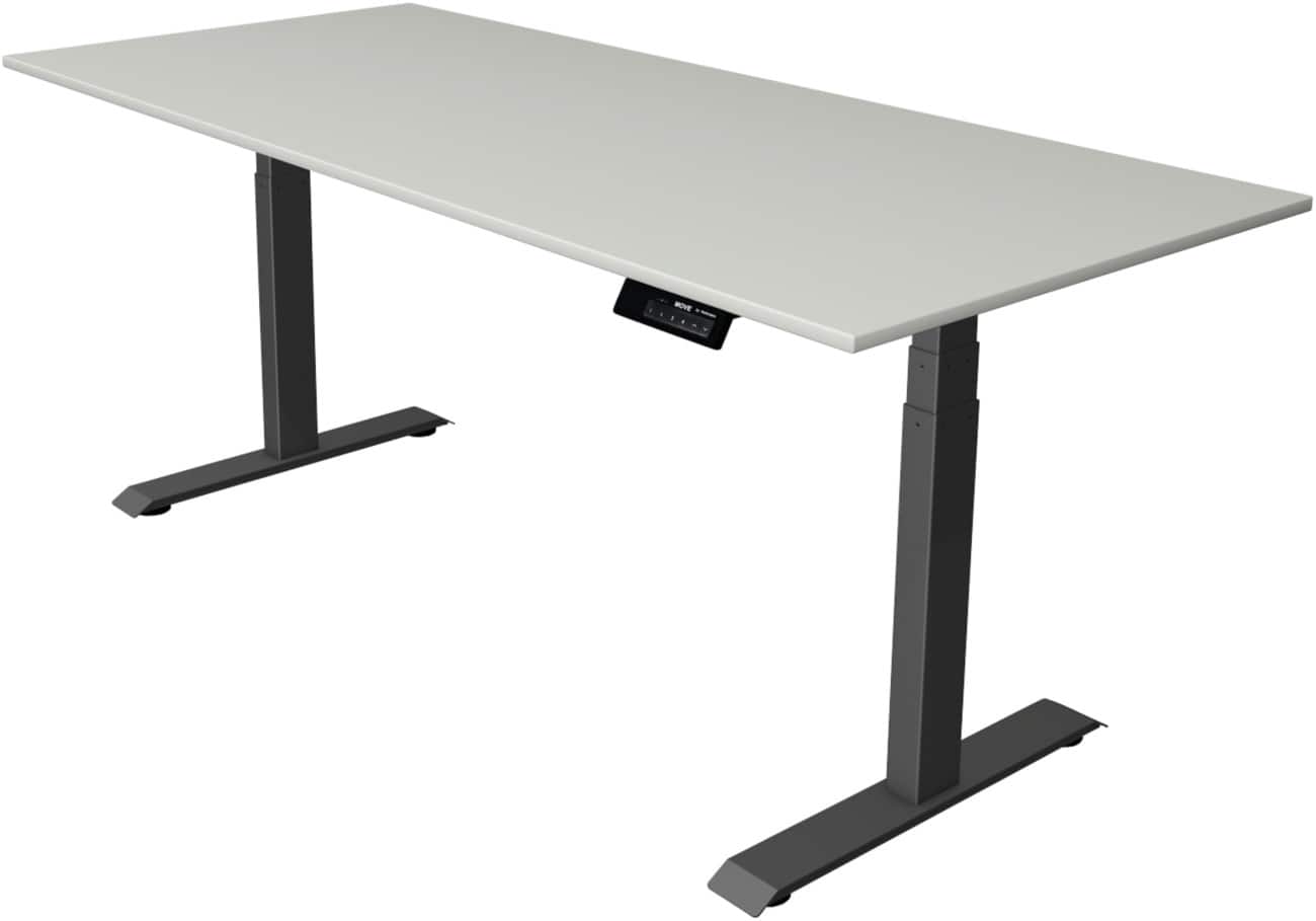 Kerkmann Elektronisch Höhenverstellbar Sitz-Stehschreibtisch Rechteckig T-Fuß 1,800 (B) x 800 (T) x 1,270 (H) mm Spanplatte Melamin Stahl