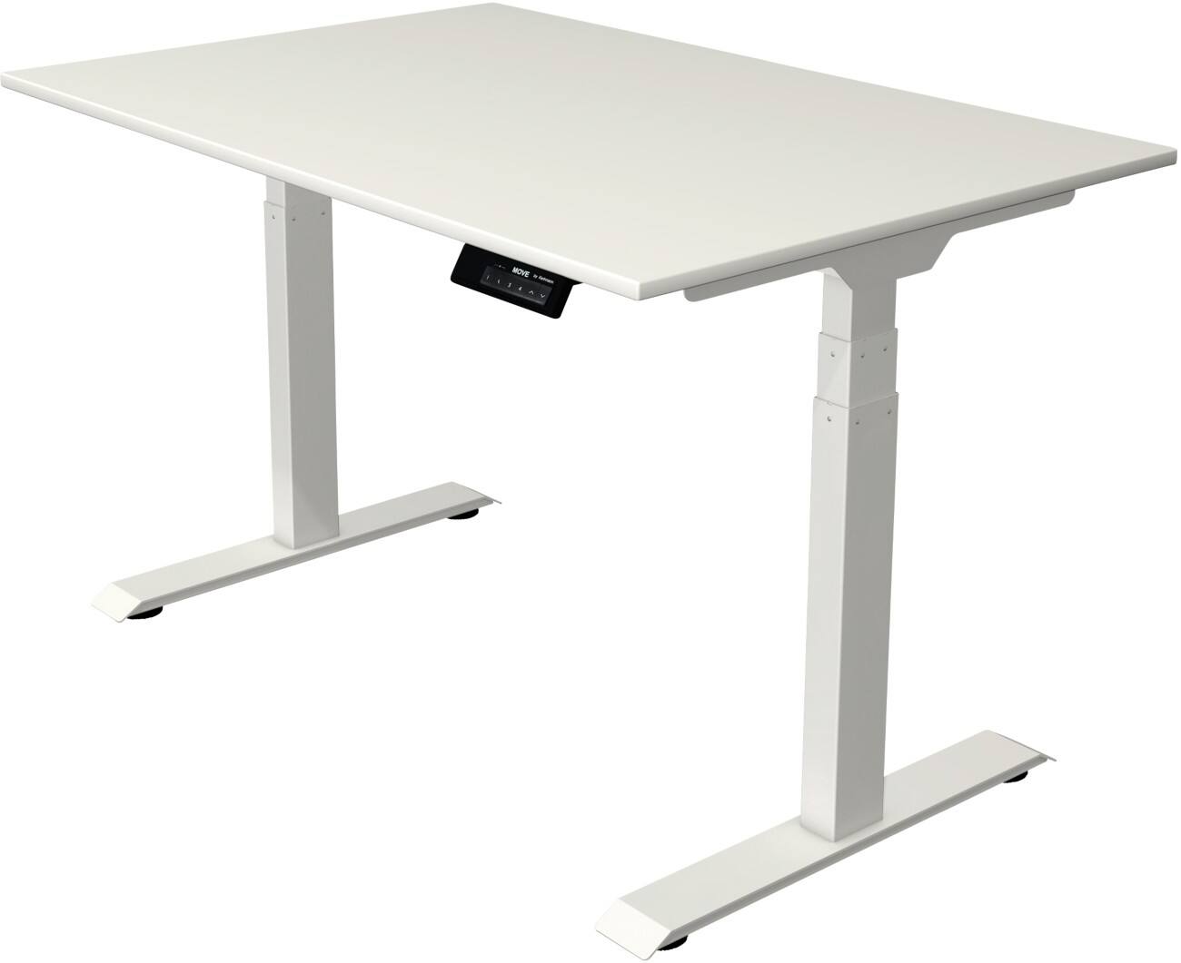 Kerkmann Elektronisch Höhenverstellbar Sitz-Stehschreibtisch Rechteckig T-Fuß 1,200 (B) x 800 (T) x 1,270 (H) mm Spanplatte Melamin Stahl