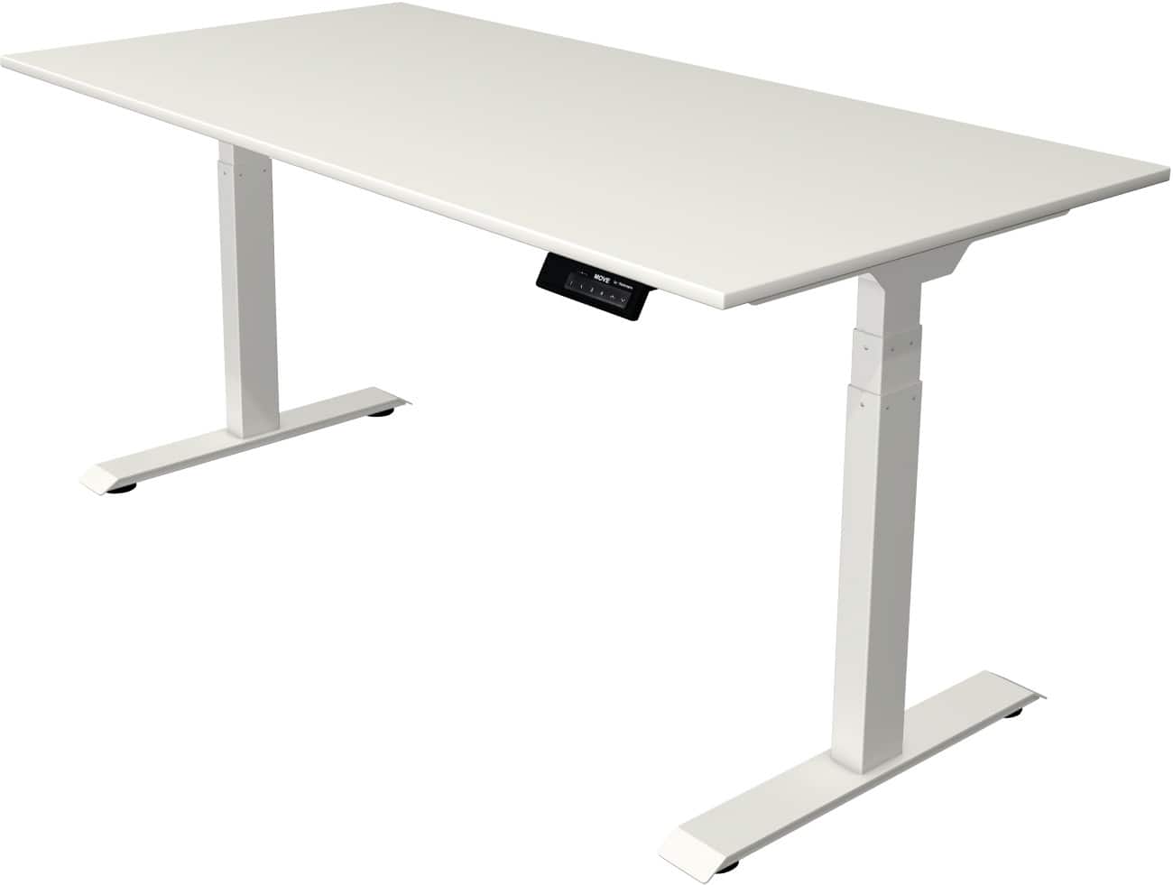 Kerkmann Elektronisch Höhenverstellbar Sitz-Stehschreibtisch Rechteckig T-Fuß 1,600 (B) x 800 (T) x 1,270 (H) mm Spanplatte Melamin Stahl