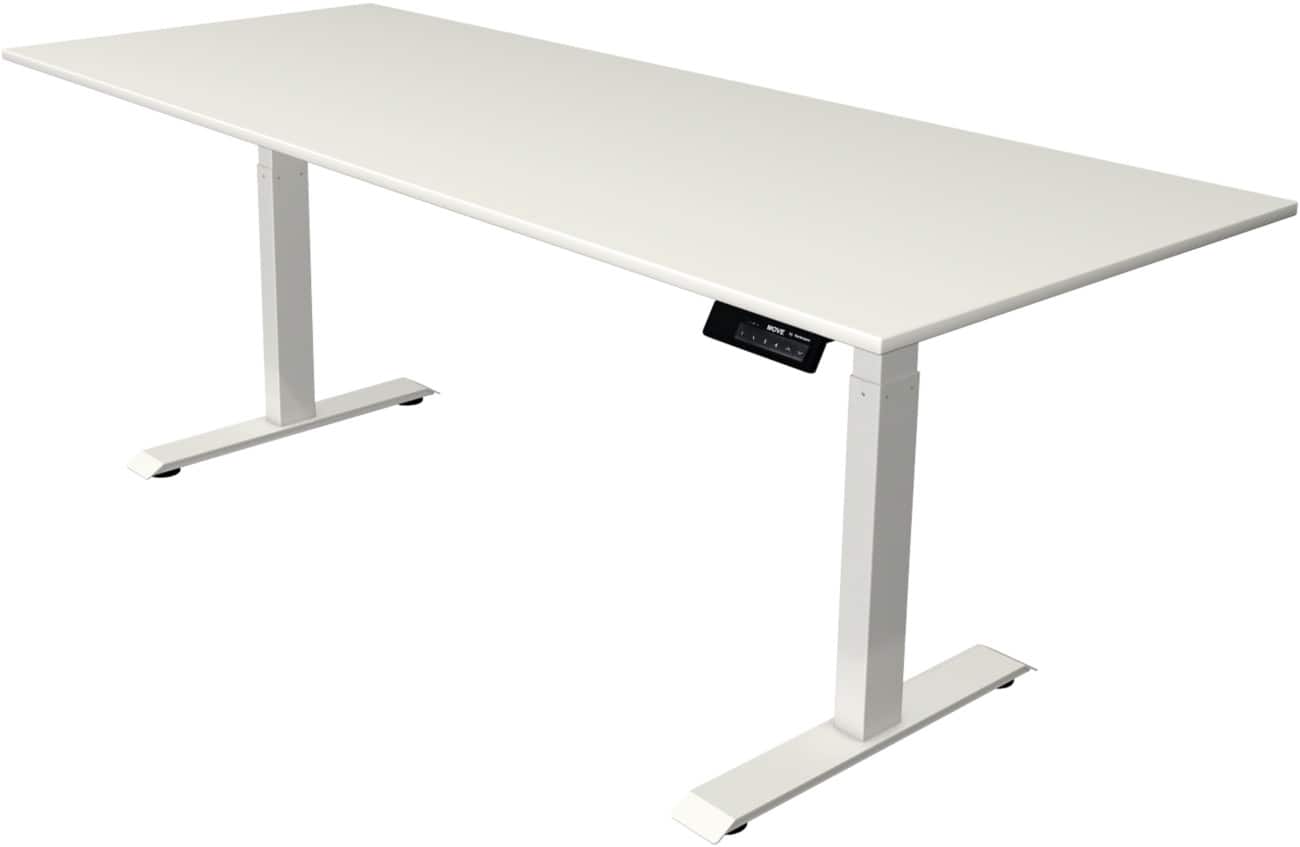 Kerkmann Elektronisch Höhenverstellbar Sitz-Stehschreibtisch Rechteckig T-Fuß 2,000 (B) x 800 (T) x 1,270 (H) mm Spanplatte Melamin Stahl