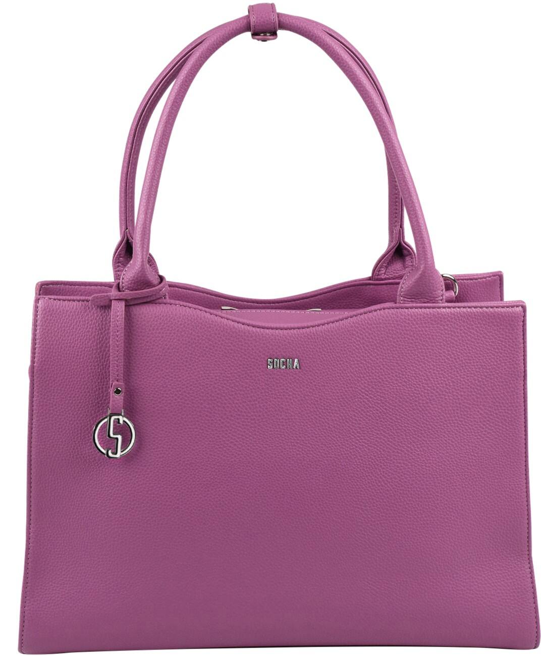 Socha Laptoptasche für Frauen 15,6 Zoll herausnehmbares Laptopfach Passion Flower Violett