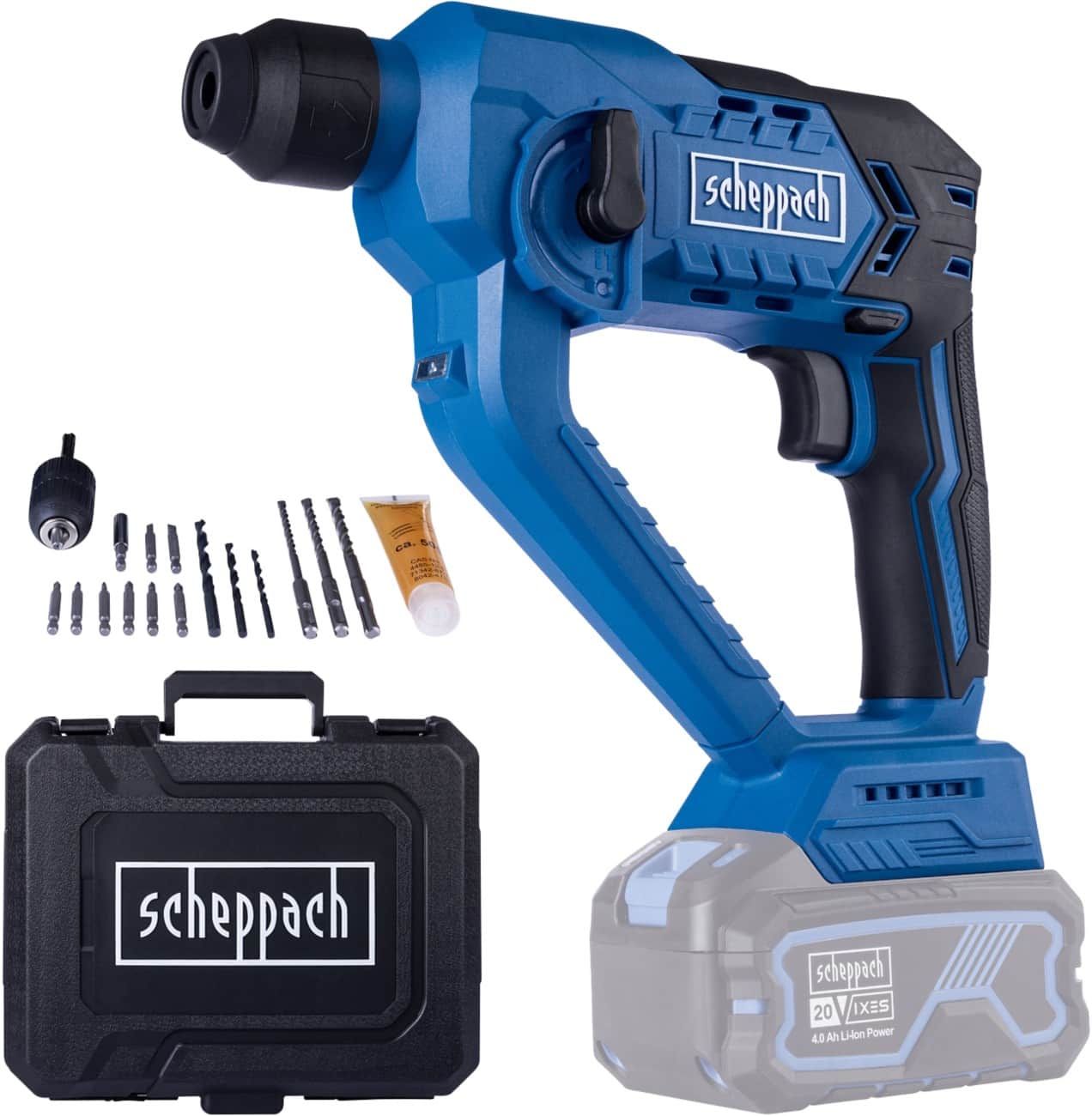 scheppach IXES Bohrerset 20 V mit Bürstenmotor RHD130-X