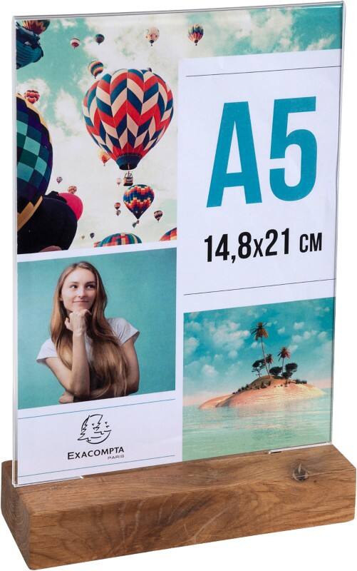 Exacompta Office Tischaufsteller A5 T-Form 15 (B) x 5 (T) x 24 (H) cm Transparent 10 Stück