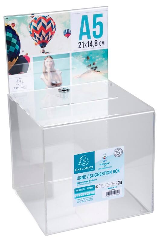 Exacompta Office Vorschlagsbox A5 21 (B) x 21 (T) x 36,5 (H) cm Transparent