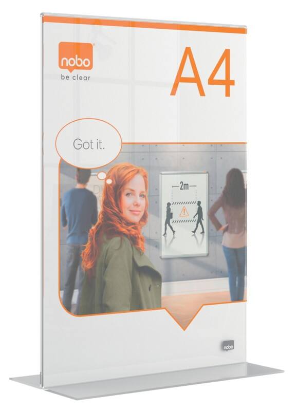 Nobo Premium Plus Tischaufsteller A4 T-Form 21,5 (B) x 9 (T) x 32 (H) cm Transparent