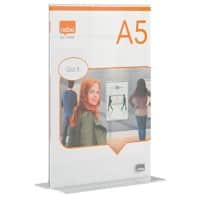 Nobo Premium Plus Tischaufsteller A5 T-Form 15,5 (B) x 9 (T) x 22 (H) cm Transparent