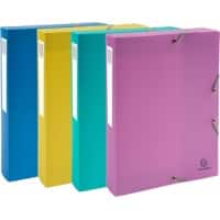 Exacompta Forever Young Archivbox 59190E A4 PP (Polypropylen) Gummiband 25 (B) x 4 (T) x 33 (H) cm Färbig sortiert 4,0 cm 8 Stück