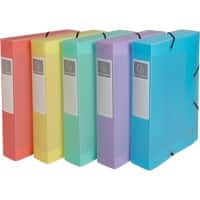 Exacompta Chromaline Pastel Archivbox 59370E A4 PP (Polypropylen) Gummiband 25 (B) x 6 (T) x 33 (H) cm Färbig sortiert 6,0 cm 8 Stück