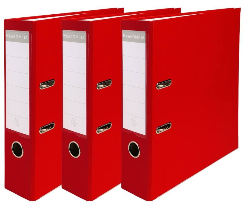 Exacompta Ordner Breit A4 75 mm Rot 2 Ringe 918403SE Kunststoff 12 Stück