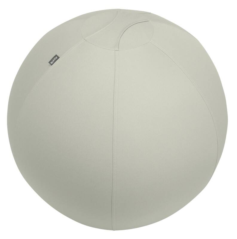 Leitz Ergo Ergonomischer Sitzball 6543 Stoppfunktion Design Tragegriff Waschbar 75 cm Bis zu 150 kg Hellgrau