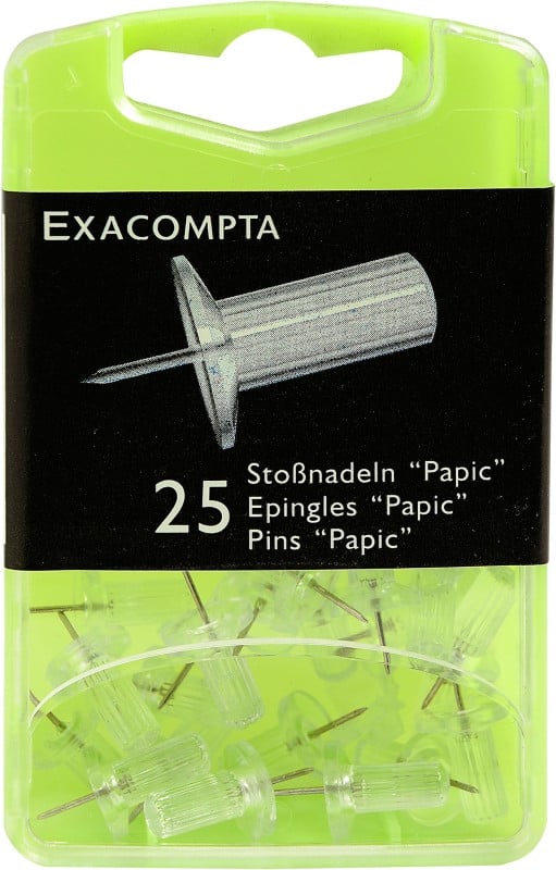 Exacompta Papic Reißnägel PS (Polystyrol) 10 mm Transparent 25 Stück