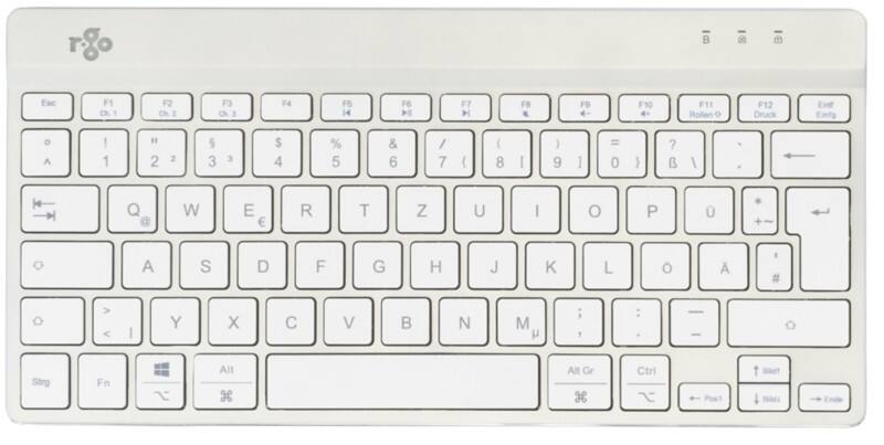 R-Go Tools Tastatur Verkabelt & Kabellos QWERTZ (DE) Bluetooth Weiß RGOCODEWLWH