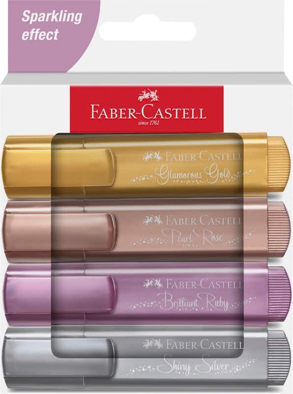 Faber-Castell TL46 254674 Textmarker Färbig sortiert Nachfüllbar 4 Stück
