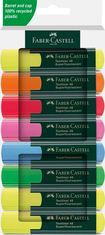Faber-Castell TL48 254848 Textmarker Färbig sortiert Nachfüllbar 8 Stück